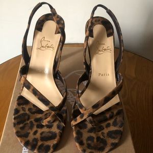 Christian louboutin sandals.  Leopard print.